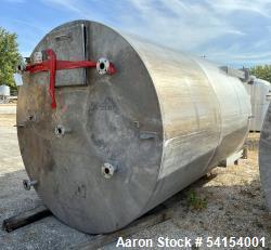 Used – 3,800 Gallon Stainless Steel Vertical Storage Tank – 316 SS, Flat Top, Di