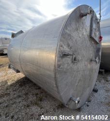 Pre-Owned 3,800 Gallon 316 Stainless Steel Vertical Storage Tank – Flat Top & Di