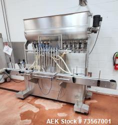 Used Acasi Model Tru-PI-12-V Automatic Inline Piston Filling Line Last Running Sauces. Consists of (2) Acasi Model Tru-12-VS...
