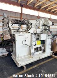 Used-100mm Buss kneader with 9/1 L/D barrel. Driven by 200 hp DC motor, includes 5.94/1 gearbox, jacketed barrel and clam sh...