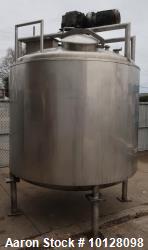 Used Vendome 1,000 Gallon Stainless Steel Jacketed Processor | Scrape Agitator | Dual-Zone Heat | 100 PSI